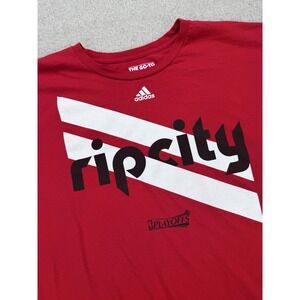 Adidas Portland Trail Blazers Rip‎ City Playoffs T-Shirt Men's XL Red NBA Tee